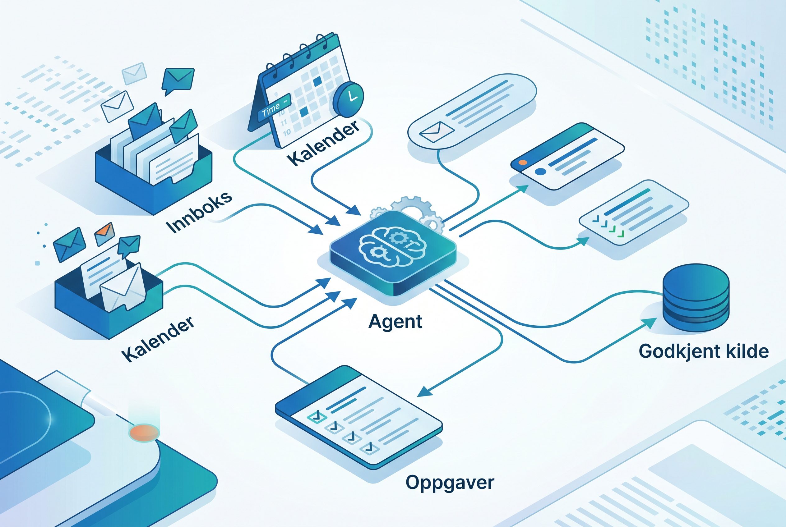 Copilot agent workflow med norske merkelapper